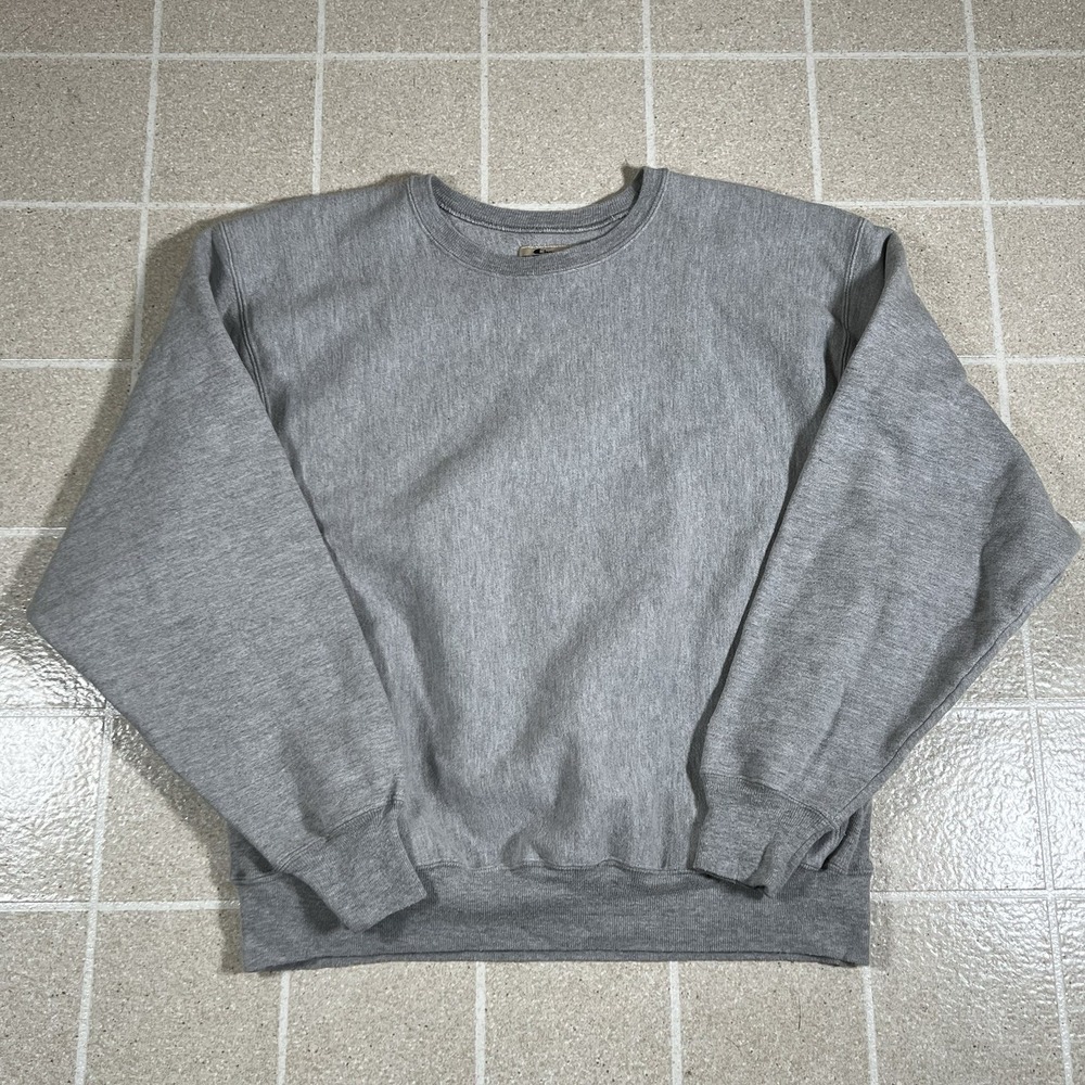 Champion Men's Reverse Weave Crewneck Sweatshirt Gray Size Large Long Sleeves